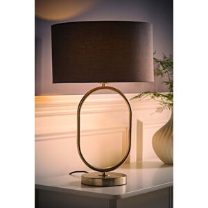ValueLights Antonia Fabric Drum Lamp Shade Brushed Chrome Oval Table Lamp & Bulb in Charcoal Charcoal ValueLights Antonia Fabric Drum Lamp Shade Brushed Chrome Oval Table Lamp & Bulb in Charcoal Charcoal
