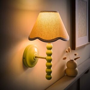 ValueLights Bobbins Sage Green Wall Light with Linen Trim Lamp Shade & LED Bulb in Pale Blue Pale Blue ValueLights Bobbins Sage Green Wall Light with Linen Trim Lamp Shade & LED Bulb in Pale Blue Pale Blue