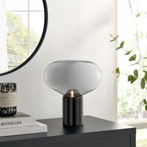 FurnitureboxUK Laura Smoked Glass & Marble Desk Table Lamp in Black Black FurnitureboxUK Laura Smoked Glass & Marble Desk Table Lamp in Black Black