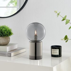 FurnitureboxUK Hattie Industrial Smoked Glass & Silver Table Desk Lamp Silver FurnitureboxUK Hattie Industrial Smoked Glass & Silver Table Desk Lamp Silver