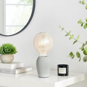 FurnitureboxUK Kayla Industrial Grey Concrete & Smoked Glass Table Lamp Grey FurnitureboxUK Kayla Industrial Grey Concrete & Smoked Glass Table Lamp Grey