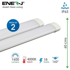 ENER-J LED Triproof Batten IP65 18W 60cms 4000K (pack of 2 units) in White White ENER-J LED Triproof Batten IP65 18W 60cms 4000K (pack of 2 units) in White White