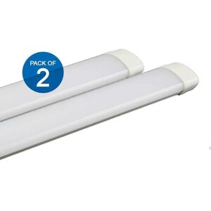 ENER-J 18W Prismatic LED Tube Batten complete fitting 0.6m, 1440 lumens, 3000K (pack of 2 units) in White White ENER-J 18W Prismatic LED Tube Batten complete fitting 0.6m, 1440 lumens, 3000K (pack of 2 units) in White White