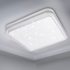 ExtraStar 18W Square LED Ceiling Light with Silver Glitter Edge, 6500K, 1900 lumen in White White ExtraStar 18W Square LED Ceiling Light with Silver Glitter Edge, 6500K, 1900 lumen in White White