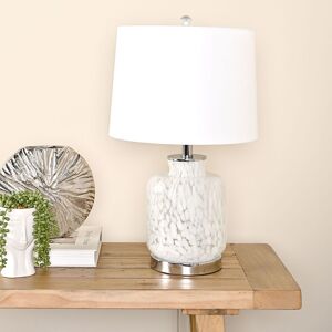 Hestia Table Lamp With White Confetti Glass Base White Hestia Table Lamp With White Confetti Glass Base White