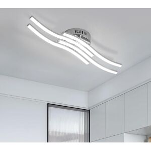 COMELY 24W Modern 4 Light Corrugated LED Ceiling Light, Cool White Light 6000K in Silver Silver COMELY 24W Modern 4 Light Corrugated LED Ceiling Light, Cool White Light 6000K in Silver Silver