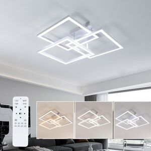 COMELY Led Ceiling Light Dimmable, 40W Modern Square Led Ceiling Lamp, White White COMELY Led Ceiling Light Dimmable, 40W Modern Square Led Ceiling Lamp, White White