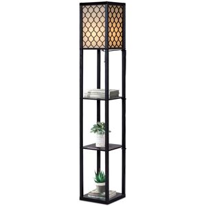 Costway Floor Lamp Freestanding Bedside Lounge Light Lamp W/3 Tier Storage Shelves E27 in Black Black Costway Floor Lamp Freestanding Bedside Lounge Light Lamp W/3 Tier Storage Shelves E27 in Black Black