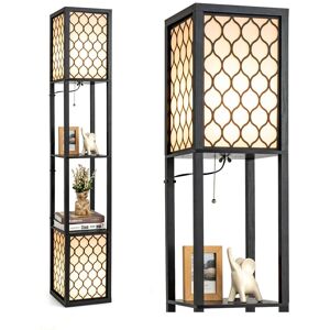 Costway Double Floor Lamp Freestanding Bedside Lounge Light W/2 Tier Storage Shelves E27 Multicolor Costway Double Floor Lamp Freestanding Bedside Lounge Light W/2 Tier Storage Shelves E27 Multicolor