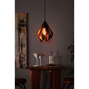 Eglo Carlton 1 Black & Copper Single Pendant Light Black Eglo Carlton 1 Black & Copper Single Pendant Light Black
