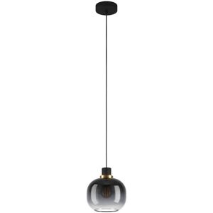 Eglo Oilella Glass & Metal 1 Light Pendant Light in Black Black Eglo Oilella Glass & Metal 1 Light Pendant Light in Black Black