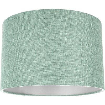 Happy Homewares - Mint Linen Drum - 60W Max - Satin Inner - Lampshade Happy Homewares - Mint Linen Drum - 60W Max - Satin Inner - Lampshade