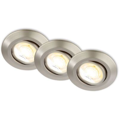 Briloner Nickel opaco 3-pack LED Spotlights - Spotlights Briloner Nickel opaco 3-pack LED Spotlights - Spotlights