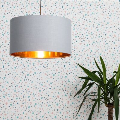 ValueLights - Reni Grey - Grey - Polycotton - Lamp shade ValueLights - Reni Grey - Grey - Polycotton - Lamp shade