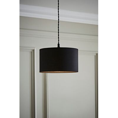 ValueLights Reni Black Fabric Easy Fit Drum Ceiling Lamp Shade Size: Large Black Large ValueLights Reni Black Fabric Easy Fit Drum Ceiling Lamp Shade Size: Large Black Large
