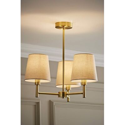 ValueLights Kincaid 3 Arm Tapered Shade Chandelier Style Ceiling Light in Gold Gold ValueLights Kincaid 3 Arm Tapered Shade Chandelier Style Ceiling Light in Gold Gold