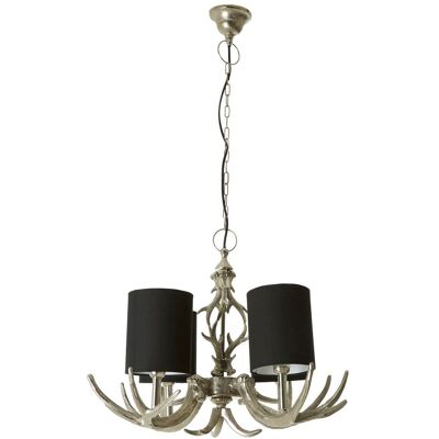 Orsina 4 Light Antler Chandelier, Christmas Theme Stag Antler Chandelier for Domestic & Commercial Usage in Black Black Orsina 4 Light Antler Chandelier, Christmas Theme Stag Antler Chandelier for Domestic & Commercial Usage in Black Black
