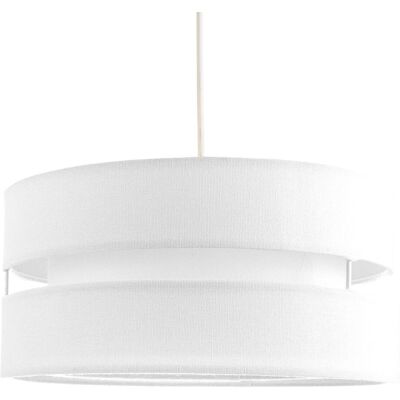 Happy Homewares - Contemporary 14in White Linen - Pendant Lamp Shade Happy Homewares - Contemporary 14in White Linen - Pendant Lamp Shade