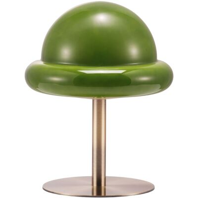 Happy Homewares - HH0124 - Antique brass - Green mushroom glass shade - Desk lamp Happy Homewares - HH0124 - Antique brass - Green mushroom glass shade - Desk lamp