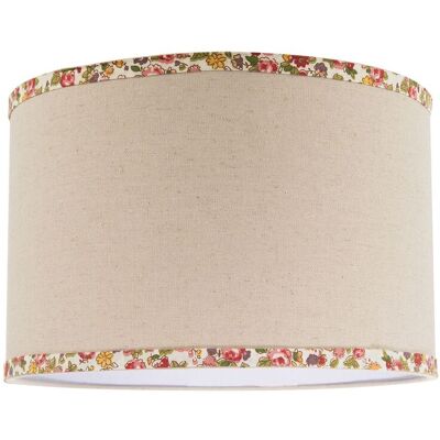 Happy Homewares Natural Oatmeal Linen Circular Lamp Shade with Colourful Floral Trims in Light Beige Size: 12 inches Light Beige 12 inches Happy Homewares Natural Oatmeal Linen Circular Lamp Shade with Colourful Floral Trims in Light Beige Size: 12 inches Light Beige 12 inches