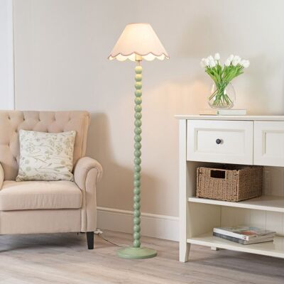 ValueLights Bobbins Sage Green Floor Lamp Linen Pink - Floor Lamp ValueLights Bobbins Sage Green Floor Lamp Linen Pink - Floor Lamp
