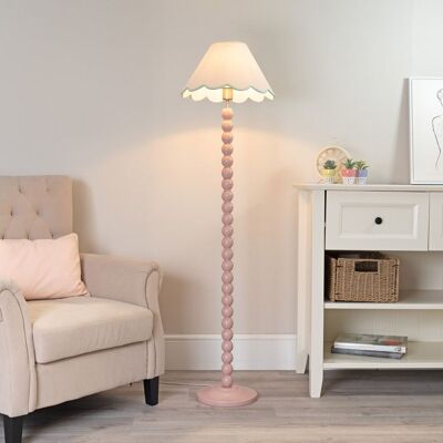 ValueLights Bobbins Pink Green Scallop Shade Floor Lamp - Floor Lamp ValueLights Bobbins Pink Green Scallop Shade Floor Lamp - Floor Lamp