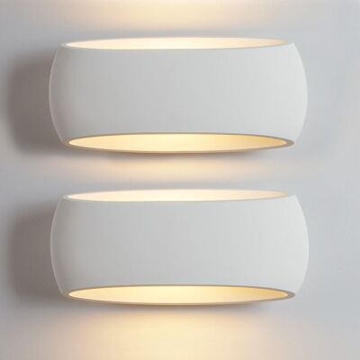 Harper Living - 2x Large Wall Sconce - White Ceramic Shade Harper Living - 2x Large Wall Sconce - White Ceramic Shade