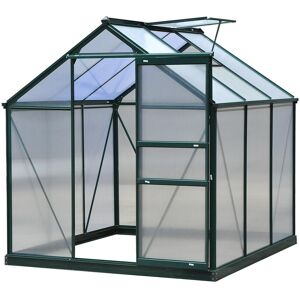 Outsunny 6x6ft Walk-In Polycarbonate Greenhouse Plant Grow Galvanized