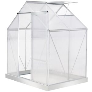 Outsunny Walk-In Greenhouse Polycarb. Panels Aluminium Frame Sliding Door