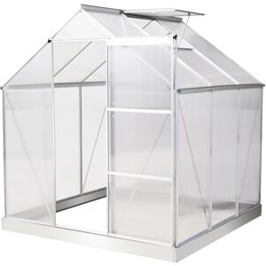 Outsunny Walk-In Greenhouse Polycarb. Panels Aluminium Frame Sliding Door