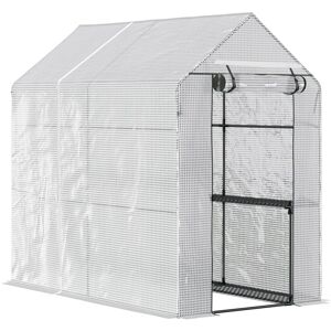 Outsunny Walk in Greenhouse w/Shelves Steeple Grow House 186x 120 x 190cm