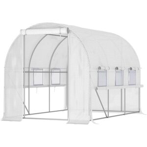 Outsunny Large Outside Backyard Plant Greenhouse Hot House with Zippered Doors