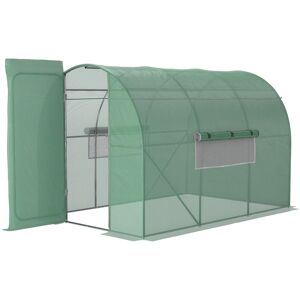 Outsunny Walk-in Garden Polytunnel Greenhouse Galvanised Steel with Door