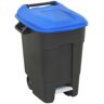 Loops 100 Litre Capacity Wheelie Bin with Foot Pedal - Two 200mm Wheels - Blue