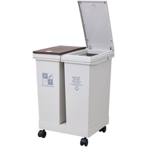 Living and Home 60/40/36/24L 3/2-Section Dry Wet Separation Trash Bin with Lids in Pale Grey Size: XL Pale Grey XL Living and Home 60/40/36/24L 3/2-Section Dry Wet Separation Trash Bin with Lids in Pale Grey Size: XL Pale Grey XL