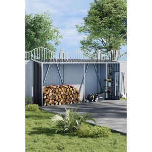 Garden Sanctuary Outdoor Garden Zinc Steel Firewood Log Storage Shed in Black Black Garden Sanctuary Outdoor Garden Zinc Steel Firewood Log Storage Shed in Black Black