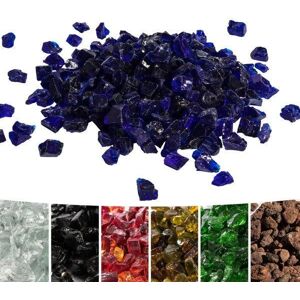 Teamson Home 4 Kg Lava Rocks For Gas Fire Pit, Tempered Fire Glass, Blue Blue Teamson Home 4 Kg Lava Rocks For Gas Fire Pit, Tempered Fire Glass, Blue Blue