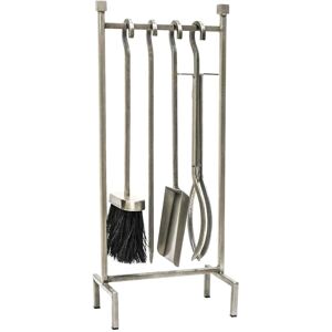 Ivyline Iron Hanging Rack Fireside Companion Set Pewter H51Cm W22cm in Silver Silver Ivyline Iron Hanging Rack Fireside Companion Set Pewter H51Cm W22cm in Silver Silver