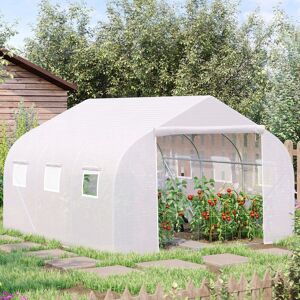 Outsunny Greenhouse - Walk-In Polytunnel with Roll-Up Door, 3.5x3x2 m Outsunny Greenhouse - Walk-In Polytunnel with Roll-Up Door, 3.5x3x2 m