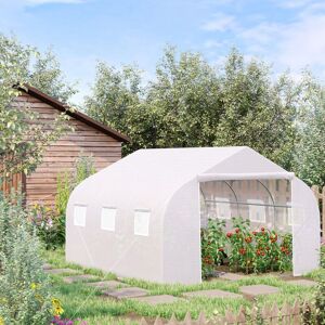 Outsunny White Walk-In Polytunnel Greenhouse - 4.5x3x2 m Outsunny White Walk-In Polytunnel Greenhouse - 4.5x3x2 m