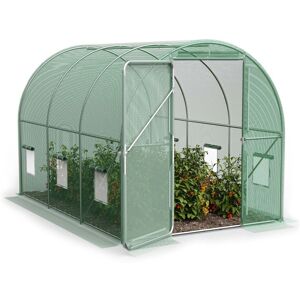 VonHaus 3x2m Walk In Polytunnel Greenhouse in Green Green VonHaus 3x2m Walk In Polytunnel Greenhouse in Green Green