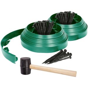 Harbour Housewares 20m Flexible Plastic Lawn Edging Kit with 80 Pegs & Mallet in Green Green Harbour Housewares 20m Flexible Plastic Lawn Edging Kit with 80 Pegs & Mallet in Green Green