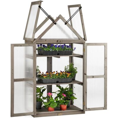 Christow Cold Frame Garden Greenhouse Wooden Polycarbonate Lean To Growhouse in Grey Grey Christow Cold Frame Garden Greenhouse Wooden Polycarbonate Lean To Growhouse in Grey Grey