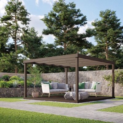 Rutland County Garden Furniture Ltd Box Pergola & Decking Kit - Wood - L240 x W240 cm - Rustic Brown Brown Rutland County Garden Furniture Ltd Box Pergola & Decking Kit - Wood - L240 x W240 cm - Rustic Brown Brown