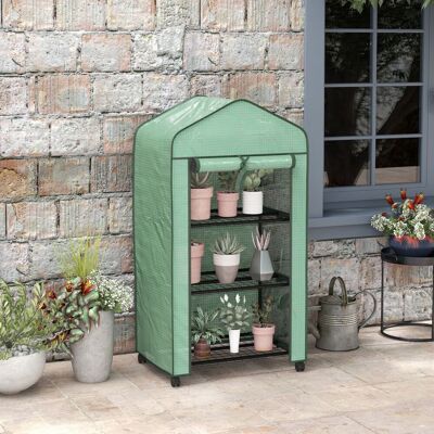 Outsunny Mini Greenhouse - Portable, with Roll-up Door and Wheels Outsunny Mini Greenhouse - Portable, with Roll-up Door and Wheels