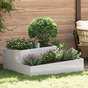 Berkfield Home Pots & Planters Stainless Steel Medium Planters Metal Planter in Silver Silver Berkfield Home Pots & Planters Stainless Steel Medium Planters Metal Planter in Silver Silver