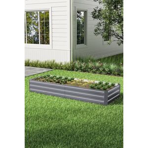 Living and Home Outdoor Rectangular Metal Raised Garden Bed in Grey Grey Living and Home Outdoor Rectangular Metal Raised Garden Bed in Grey Grey
