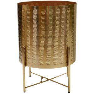 Ivyline Zendaya Gold Embossed Metal Planter with Stand, H25cm x D25cm Gold Ivyline Zendaya Gold Embossed Metal Planter with Stand, H25cm x D25cm Gold