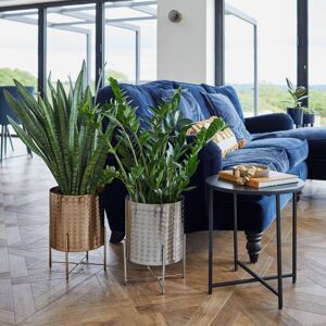 Ivyline Zendaya Silver Embossed Metal Planter with Stand, H25cm x D25cm Silver Ivyline Zendaya Silver Embossed Metal Planter with Stand, H25cm x D25cm Silver