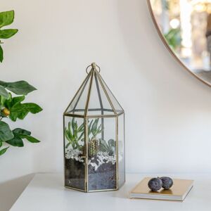 Ivyline Glasshouse Terrarium Antique Brass, H36cm x W18cm- Perfect for Gifting in Metallics Metallics Ivyline Glasshouse Terrarium Antique Brass, H36cm x W18cm- Perfect for Gifting in Metallics Metallics